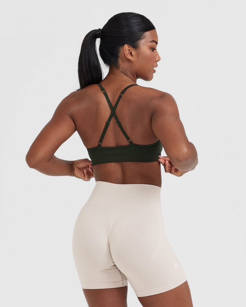 Oner Active Effortless Strappy Bralette Sports Bras Khaki | 567-LQXDZY