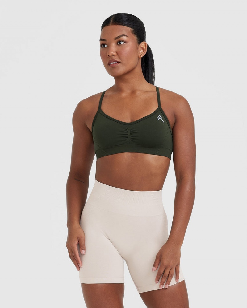 Oner Active Effortless Strappy Bralette Sports Bras Khaki | 567-LQXDZY