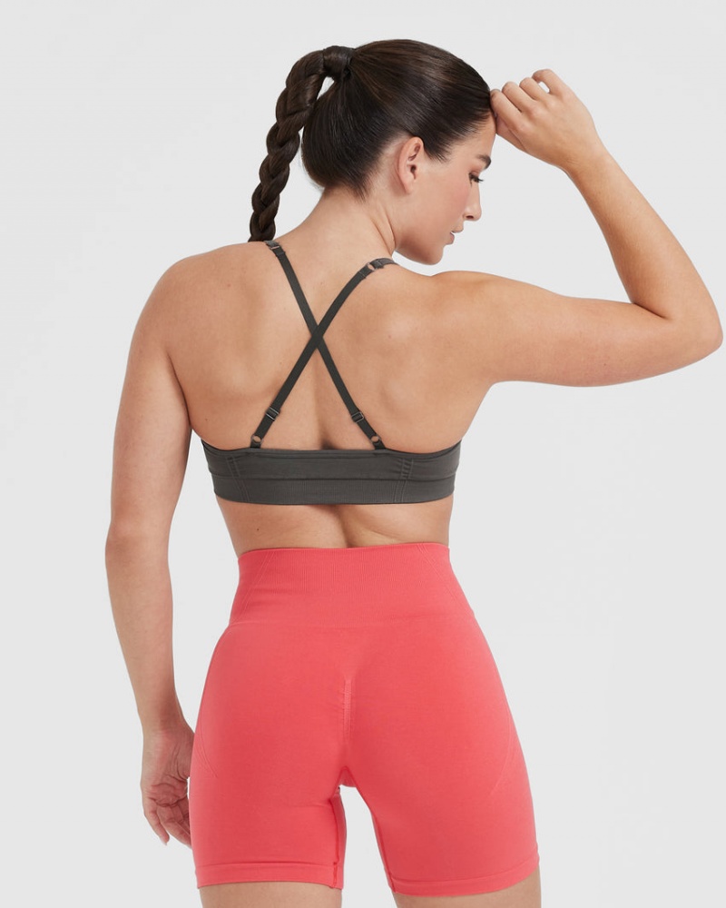 Oner Active Effortless Strappy Bralette Sports Bras Dyb Grå Brune | 296-IQGSTL