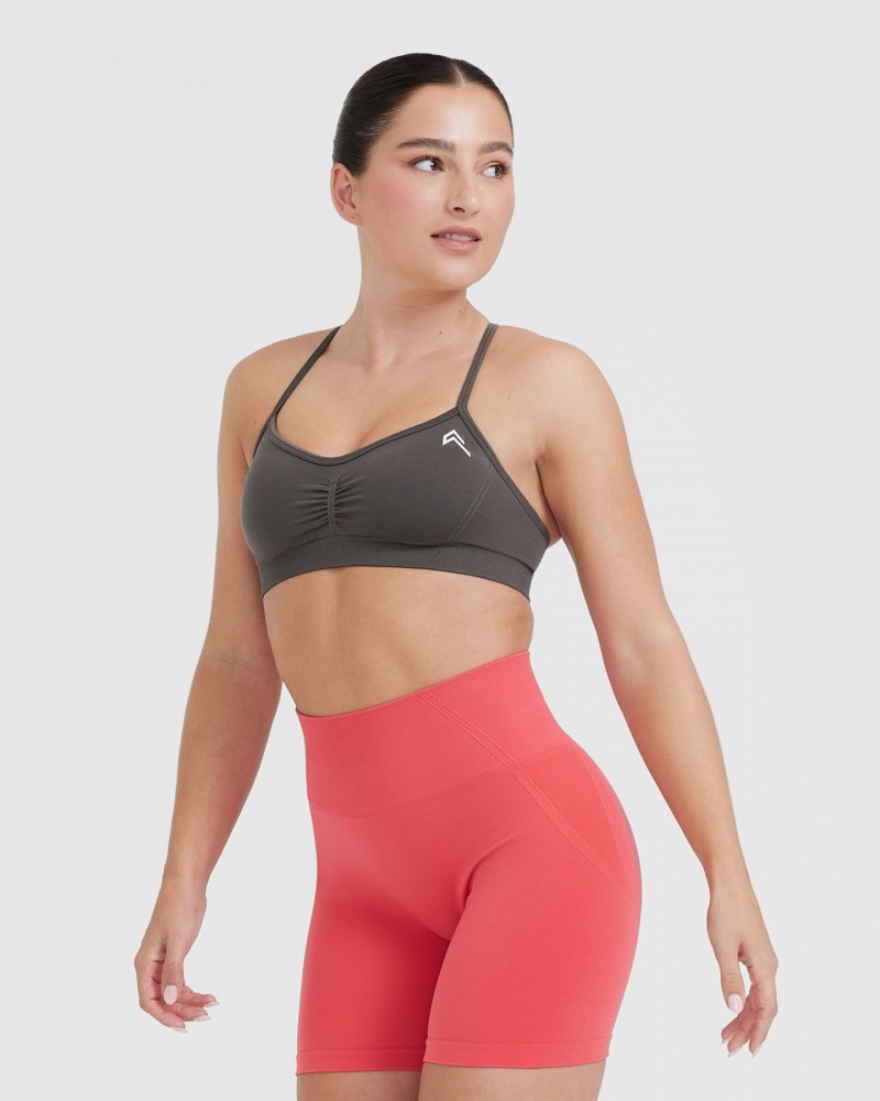 Oner Active Effortless Strappy Bralette Sports Bras Dyb Grå Brune | 296-IQGSTL