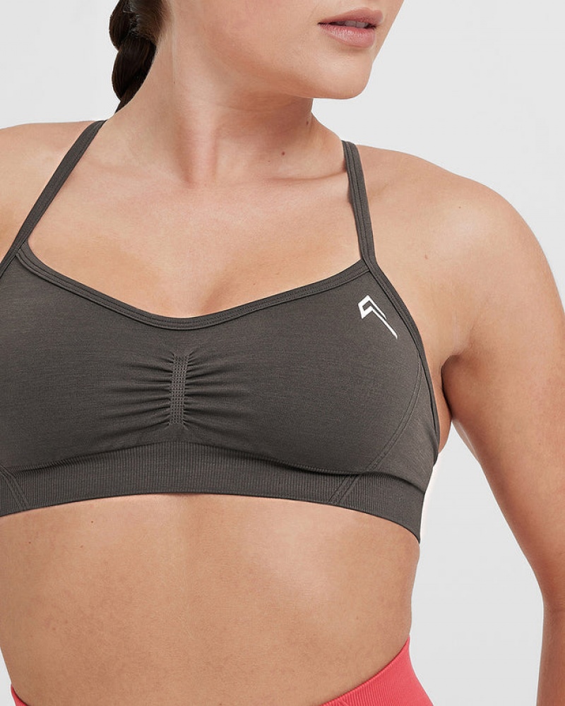 Oner Active Effortless Strappy Bralette Sports Bras Dyb Grå Brune | 296-IQGSTL