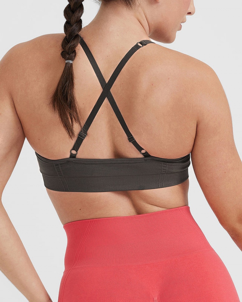 Oner Active Effortless Strappy Bralette Sports Bras Dyb Grå Brune | 296-IQGSTL