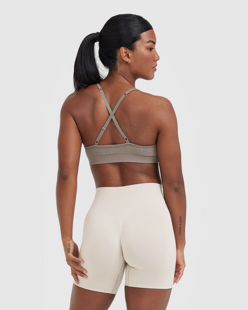 Oner Active Effortless Strappy Bralette Sports Bras Grå | 813-MARCEQ