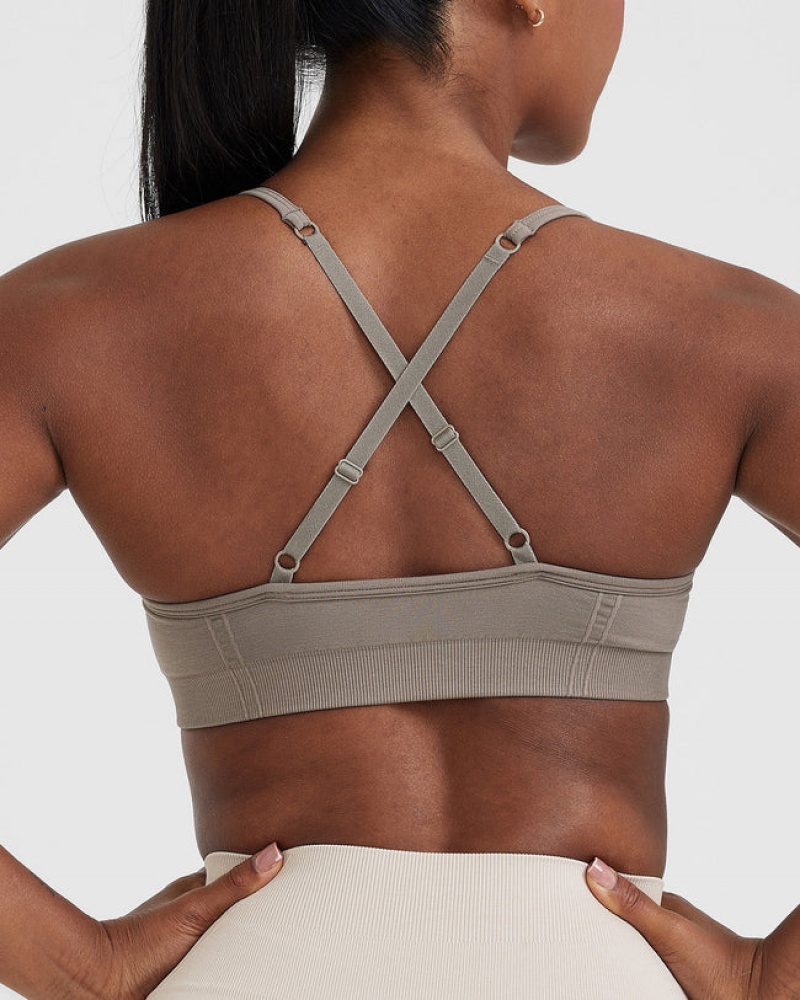 Oner Active Effortless Strappy Bralette Sports Bras Grå | 813-MARCEQ