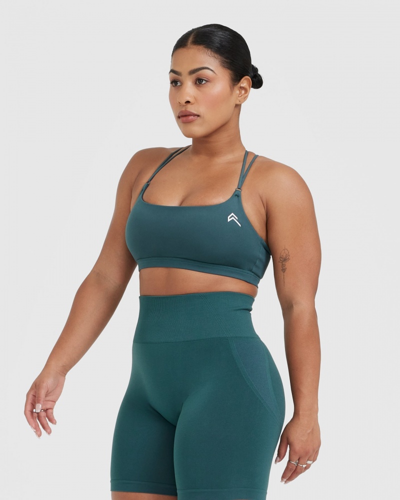 Oner Active Everyday Cross Over Bralette Sports Bras Blå Turkis | 147-SJURHL