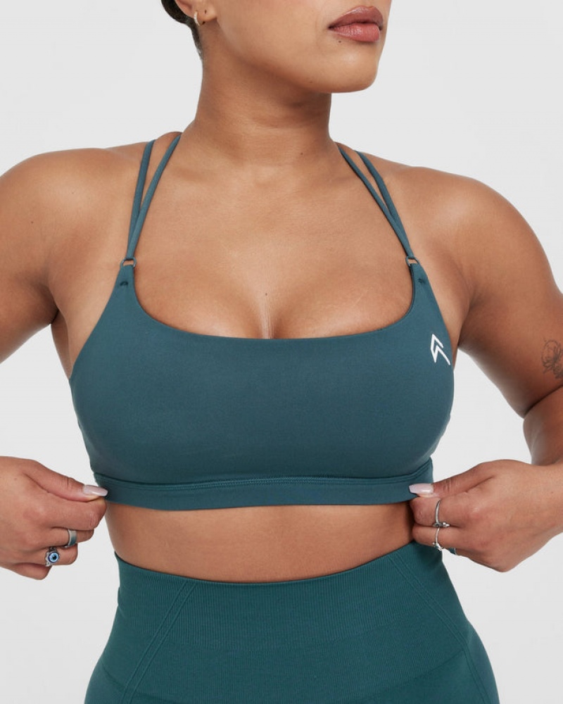 Oner Active Everyday Cross Over Bralette Sports Bras Blå Turkis | 147-SJURHL