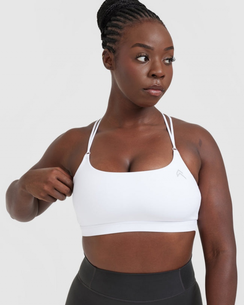 Oner Active Everyday Cross Over Bralette Sports Bras Hvide | 186-RAXFJQ