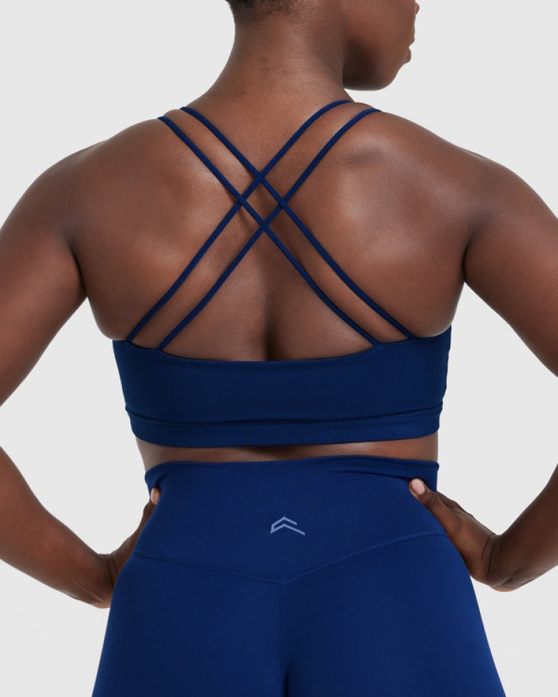 Oner Active Everyday Cross Over Bralette Sports Bras Blå | 082-VRXUEY