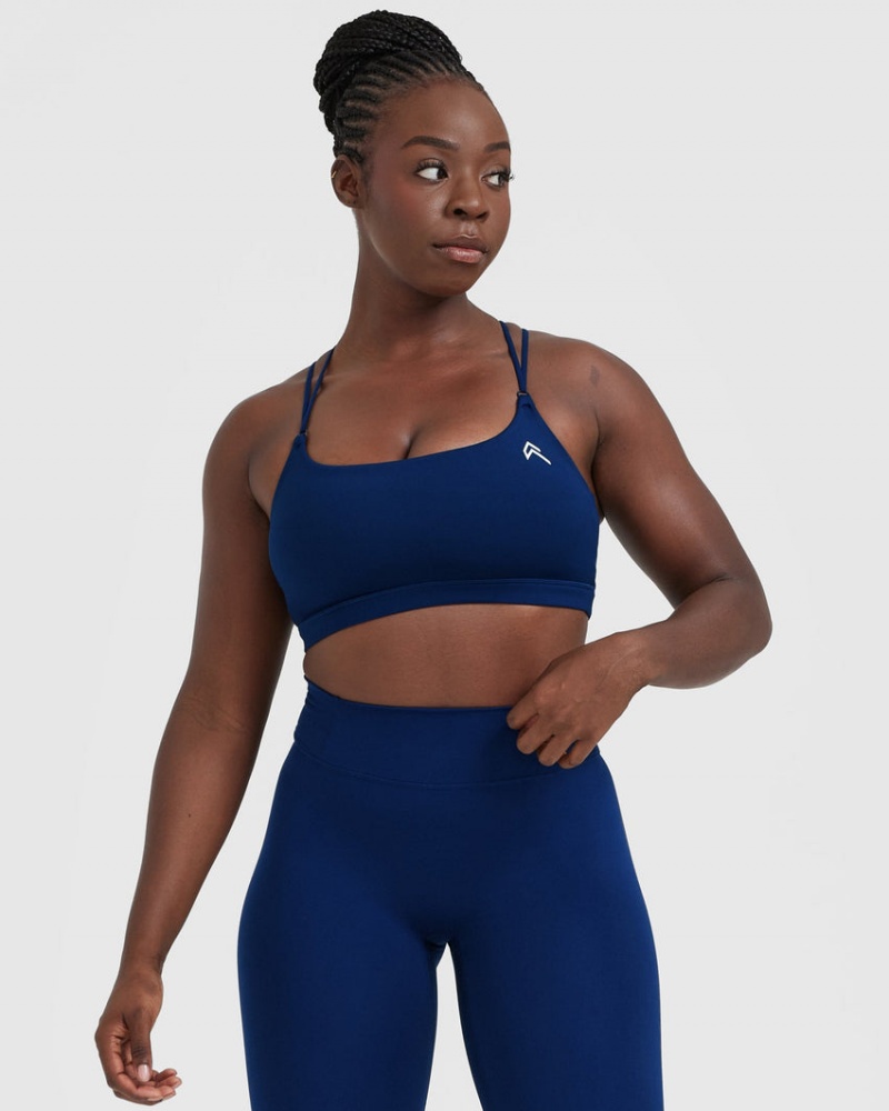 Oner Active Everyday Cross Over Bralette Sports Bras Blå | 082-VRXUEY