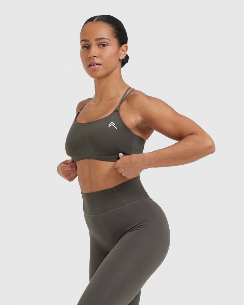 Oner Active Everyday Cross Over Bralette Sports Bras Dyb Grå Brune | 237-GRJDIQ