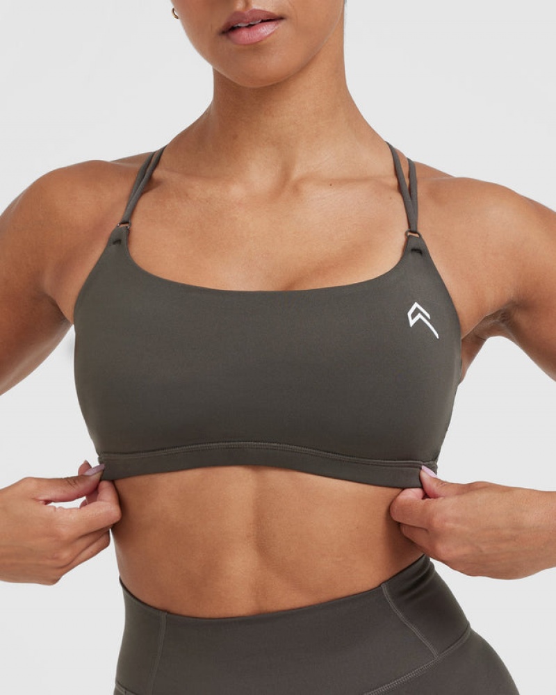 Oner Active Everyday Cross Over Bralette Sports Bras Dyb Grå Brune | 237-GRJDIQ