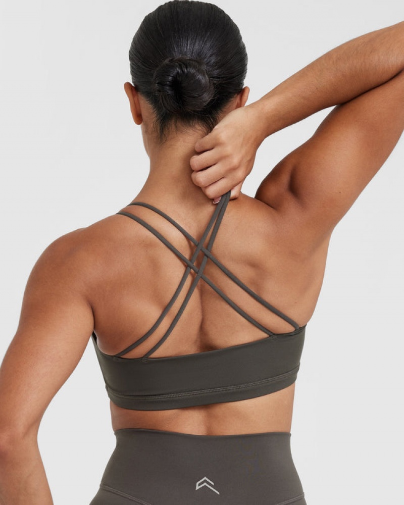 Oner Active Everyday Cross Over Bralette Sports Bras Dyb Grå Brune | 237-GRJDIQ