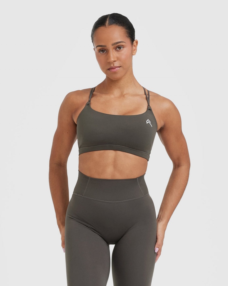 Oner Active Everyday Cross Over Bralette Sports Bras Dyb Grå Brune | 237-GRJDIQ