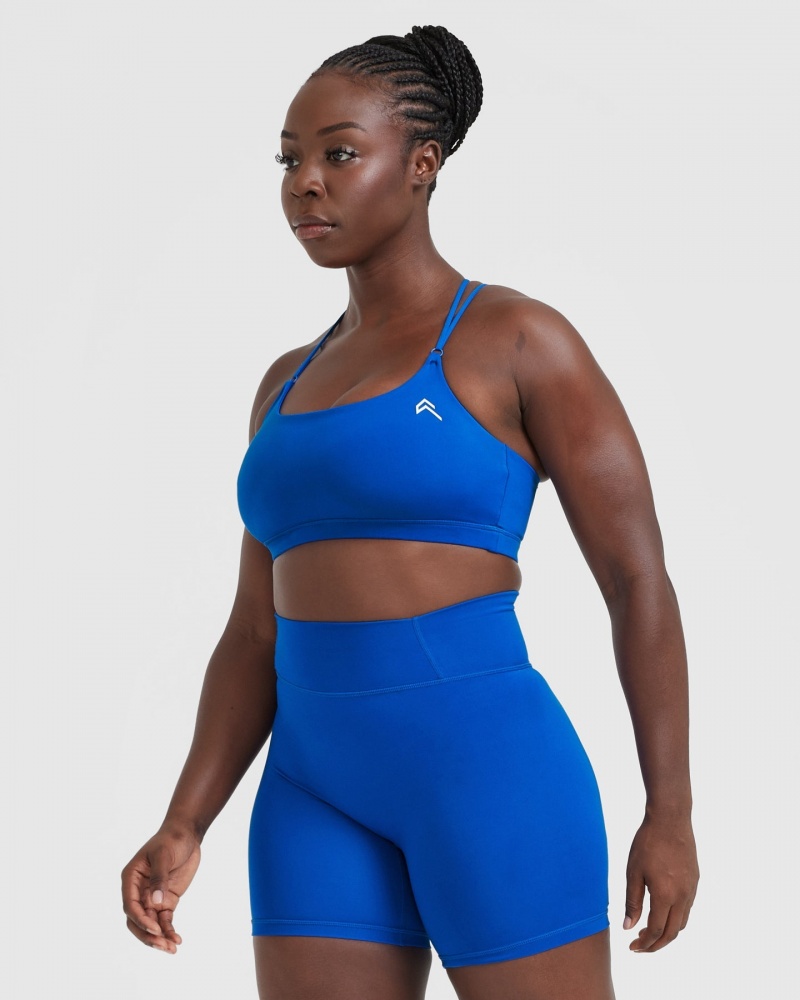 Oner Active Everyday Cross Over Bralette Sports Bras Dyb Blå | 796-RLPAGE