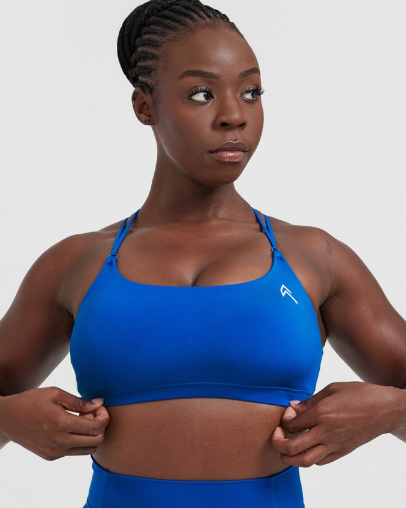 Oner Active Everyday Cross Over Bralette Sports Bras Dyb Blå | 796-RLPAGE