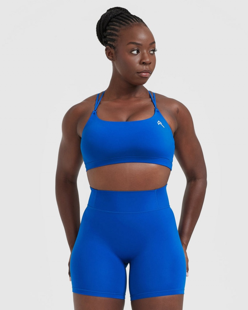 Oner Active Everyday Cross Over Bralette Sports Bras Dyb Blå | 796-RLPAGE