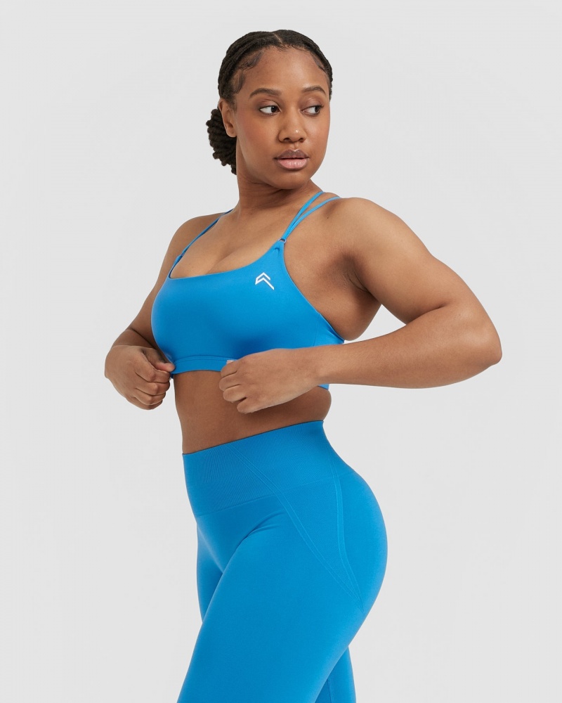 Oner Active Everyday Cross Over Bralette Sports Bras Blå | 702-WJAIEY