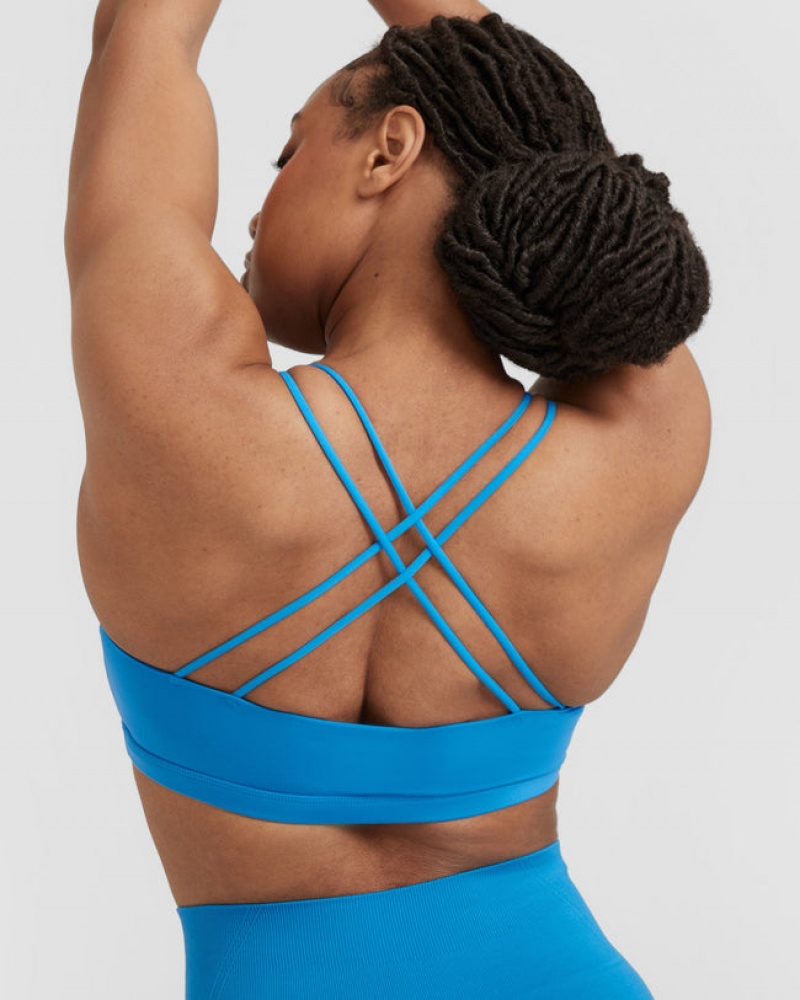 Oner Active Everyday Cross Over Bralette Sports Bras Blå | 702-WJAIEY