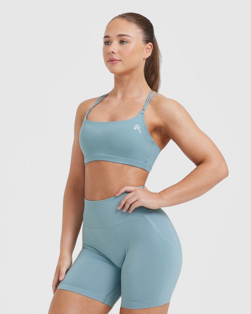 Oner Active Everyday Cross Over Bralette Sports Bras Grå Blå | 324-GCWIEX