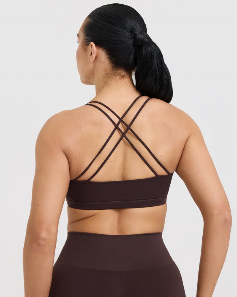 Oner Active Everyday Cross Over Bralette Sports Bras Lilla Brune | 805-VOUMTC