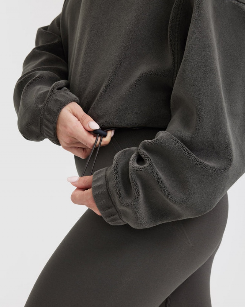 Oner Active Fleece Oversized Hættetrøje Dyb Grå Brune | 472-RGECWB