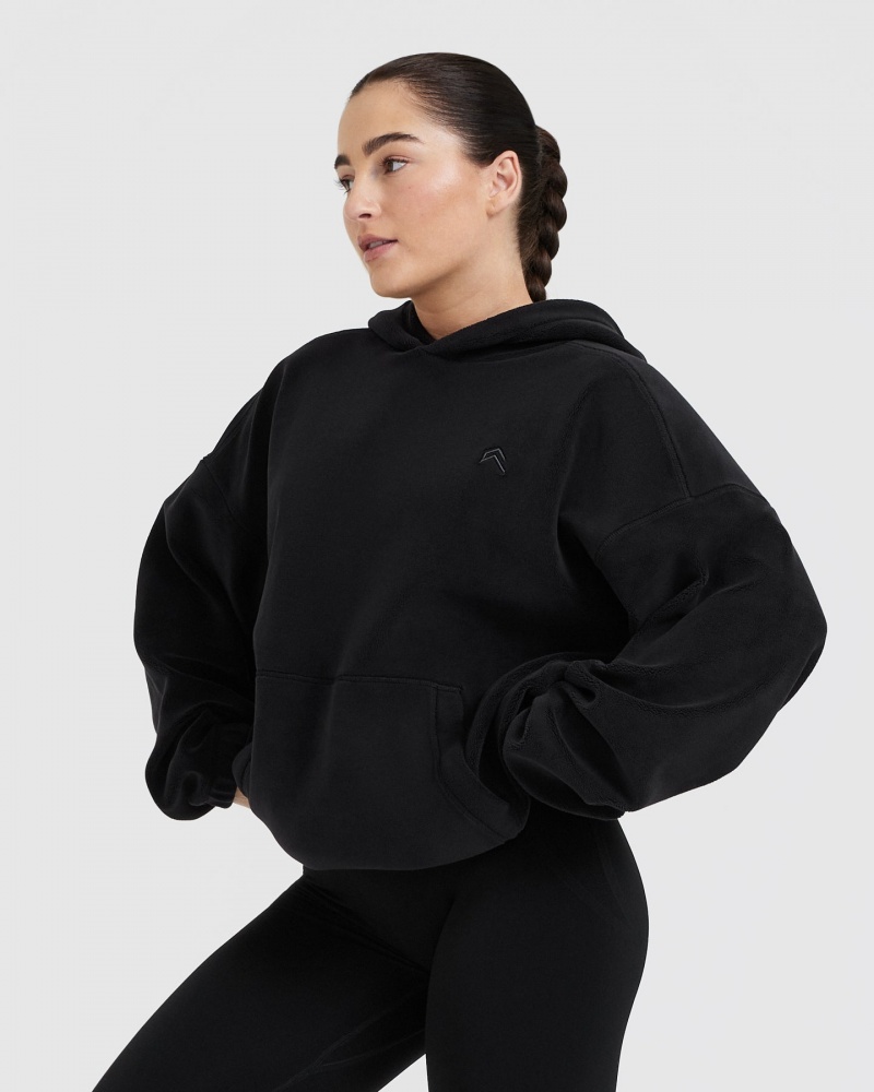 Oner Active Fleece Oversized Hættetrøje Sort | 578-BOXJUD