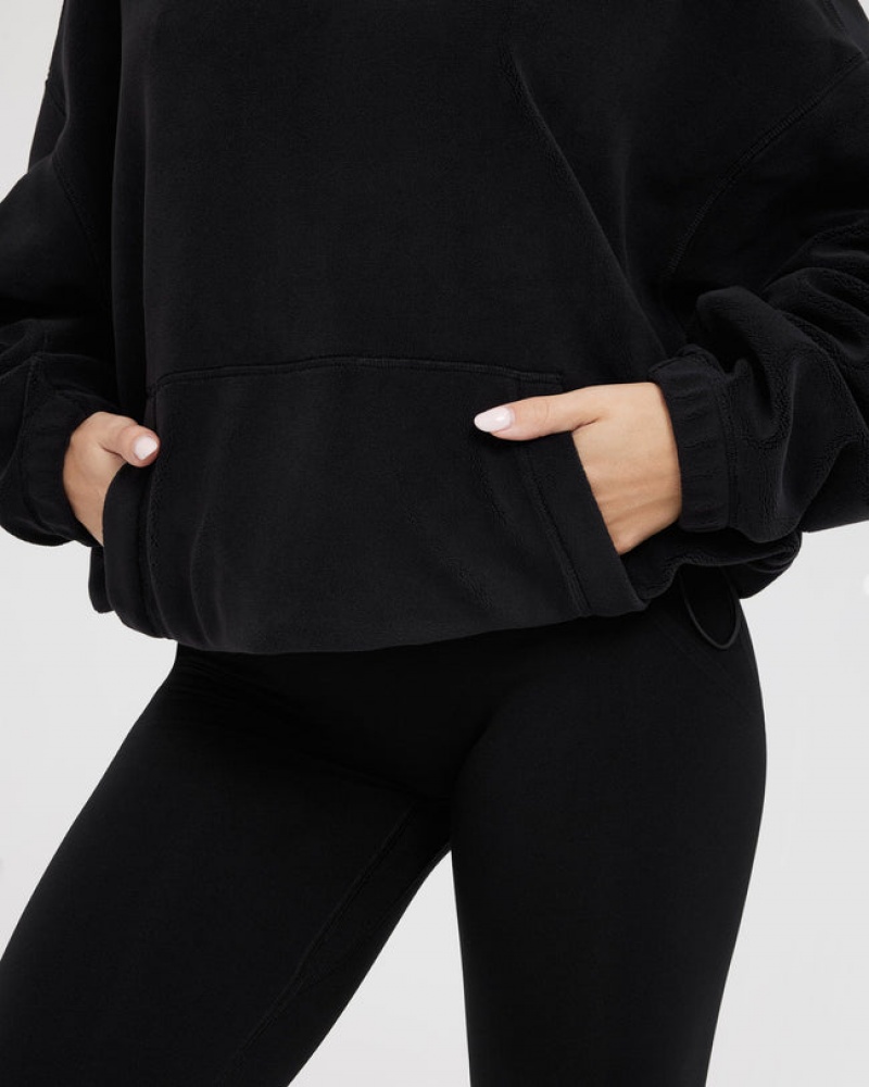 Oner Active Fleece Oversized Hættetrøje Sort | 578-BOXJUD