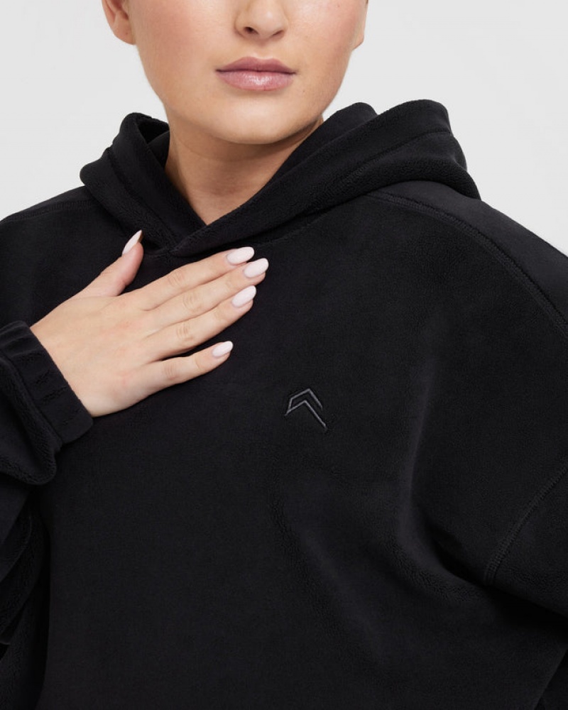 Oner Active Fleece Oversized Hættetrøje Sort | 578-BOXJUD