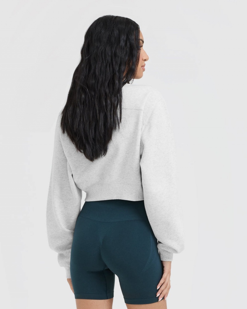 Oner Active Foundations Crop Sweatshirts Lysegrå | 325-TLOMNU