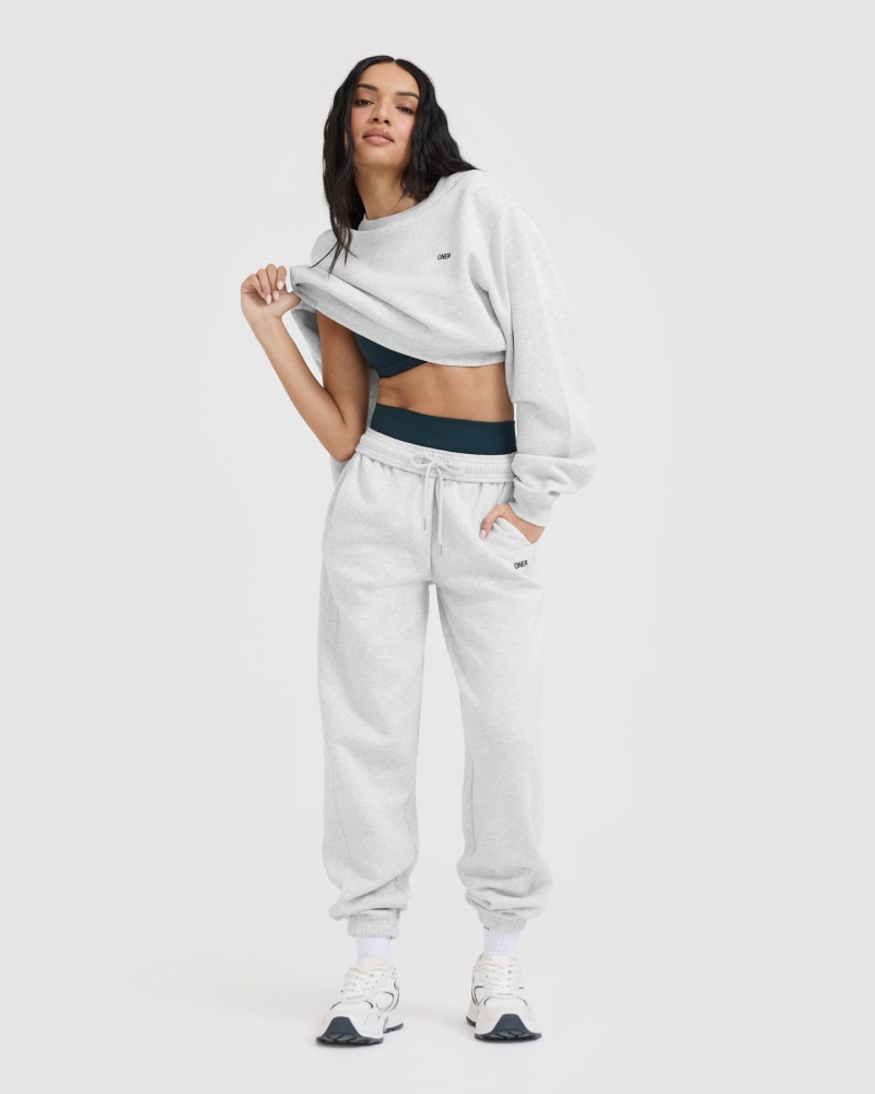 Oner Active Foundations Crop Sweatshirts Lysegrå | 325-TLOMNU