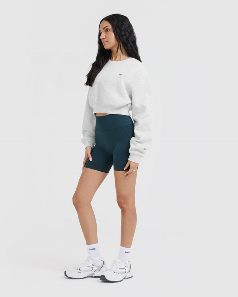 Oner Active Foundations Crop Sweatshirts Lysegrå | 325-TLOMNU