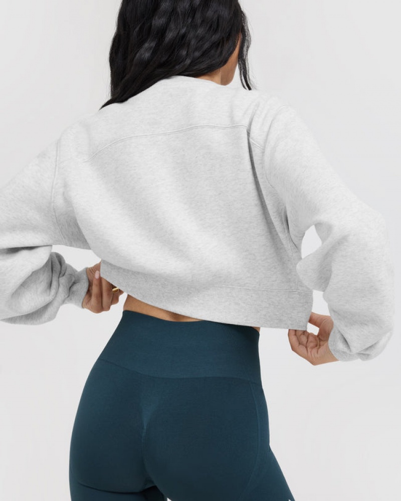 Oner Active Foundations Crop Sweatshirts Lysegrå | 325-TLOMNU