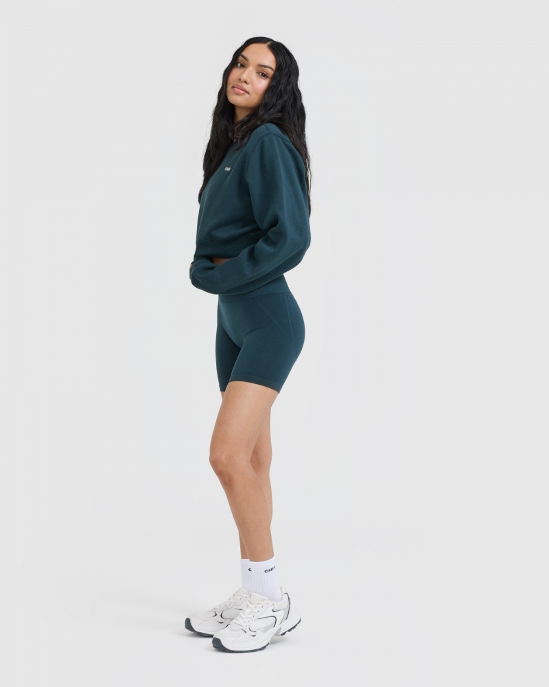 Oner Active Foundations Crop Sweatshirts Blå | 362-IYRJOH