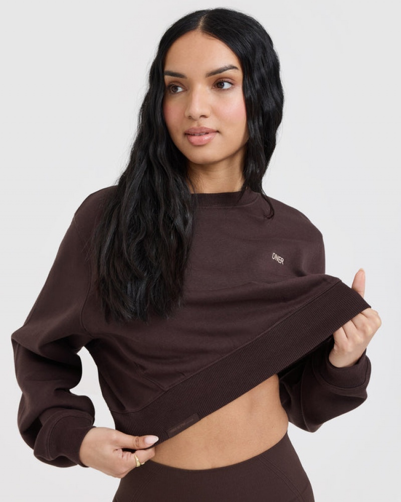 Oner Active Foundations Crop Sweatshirts Lilla Brune | 347-QBOLWG