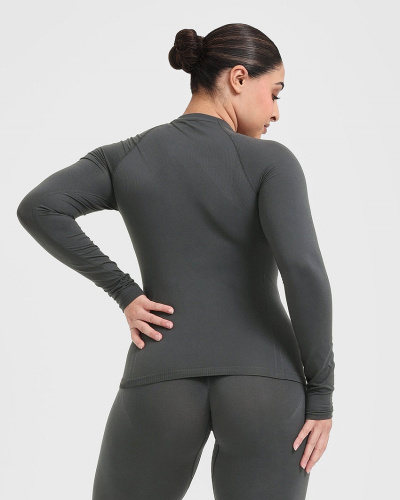 Oner Active Go To Seamless Fitted Long Sleeve T Shirts Sort | 609-IESXJP