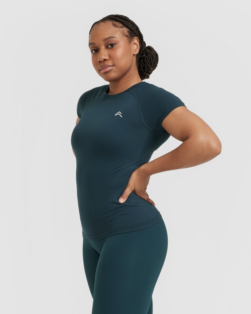 Oner Active Go To Seamless Fitted T Shirts Blå | 573-CNBUGS