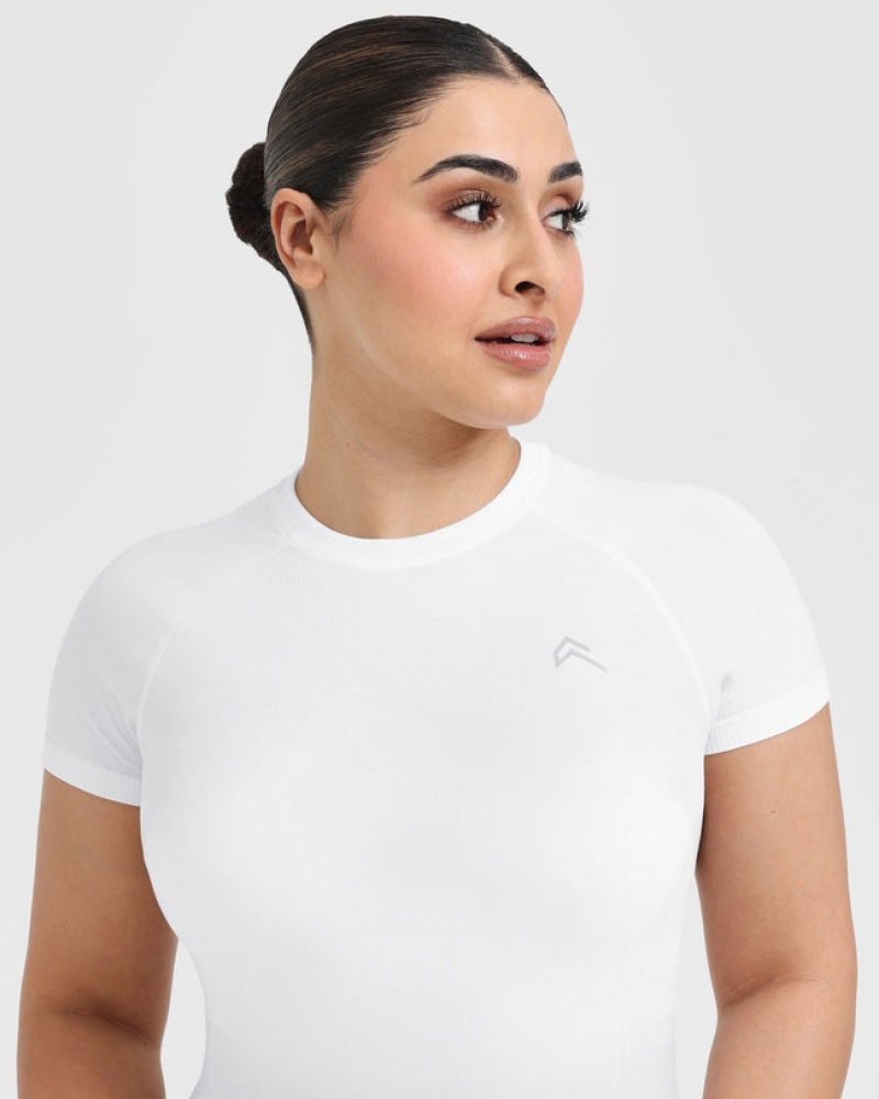 Oner Active Go To Seamless Fitted T Shirts Hvide | 987-LJFGTB