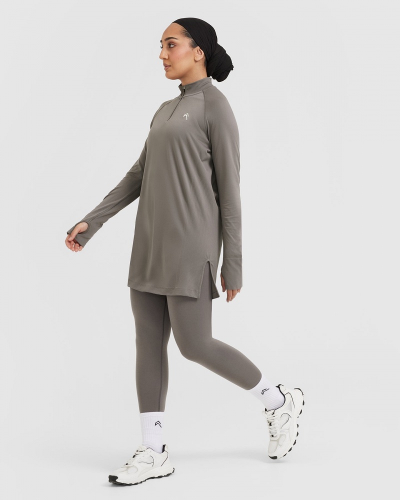 Oner Active Go To Seamless Loose Long Sleeve Longline T Shirts Grå | 458-VDCEGK