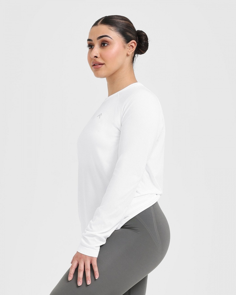 Oner Active Go To Seamless Loose Long Sleeve T Shirts Hvide | 045-SJEZBO