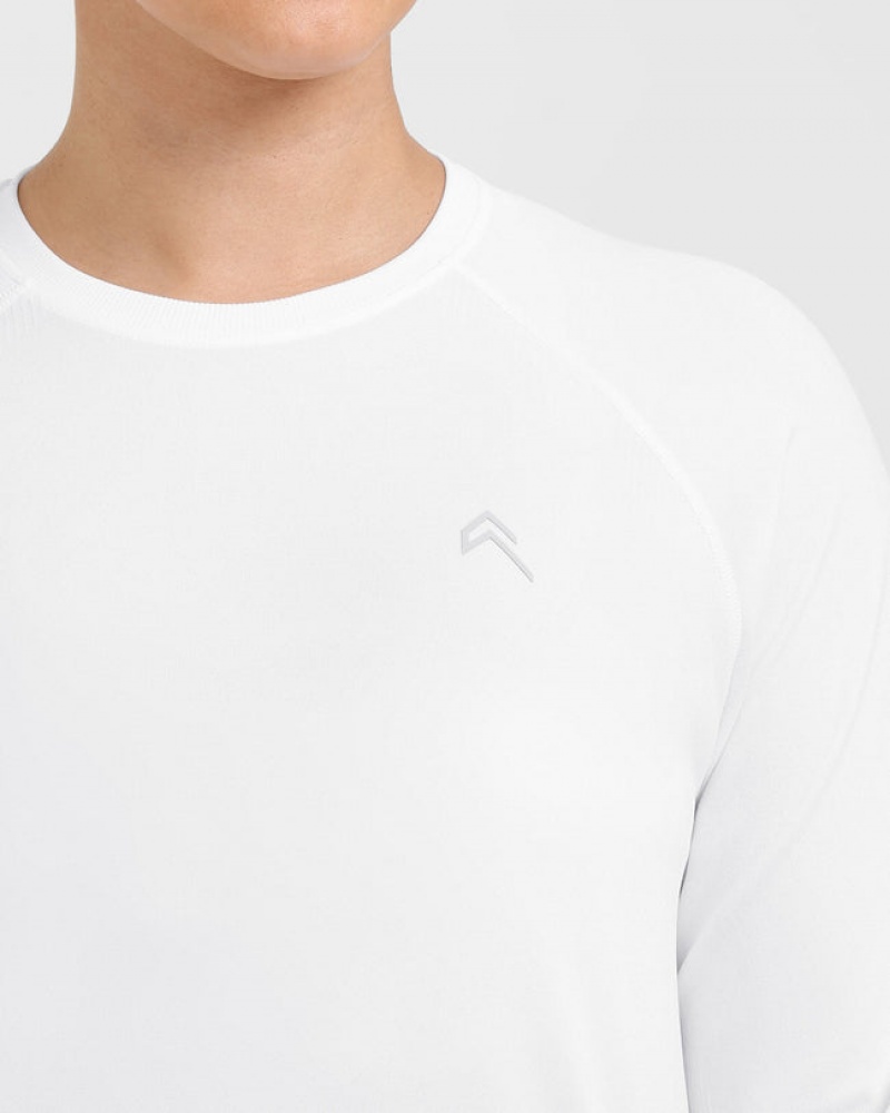 Oner Active Go To Seamless Loose Long Sleeve T Shirts Hvide | 045-SJEZBO