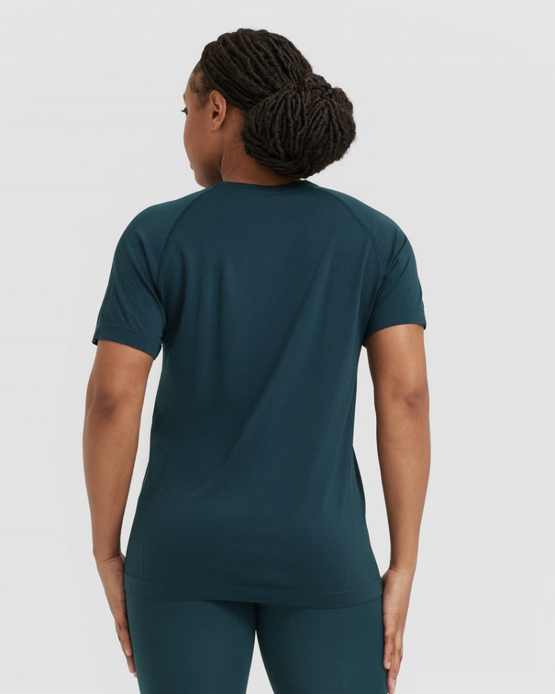 Oner Active Go To Seamless Loose T Shirts Blå | 604-AYZNEX