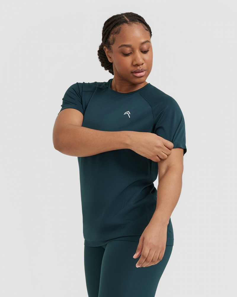 Oner Active Go To Seamless Loose T Shirts Blå | 604-AYZNEX