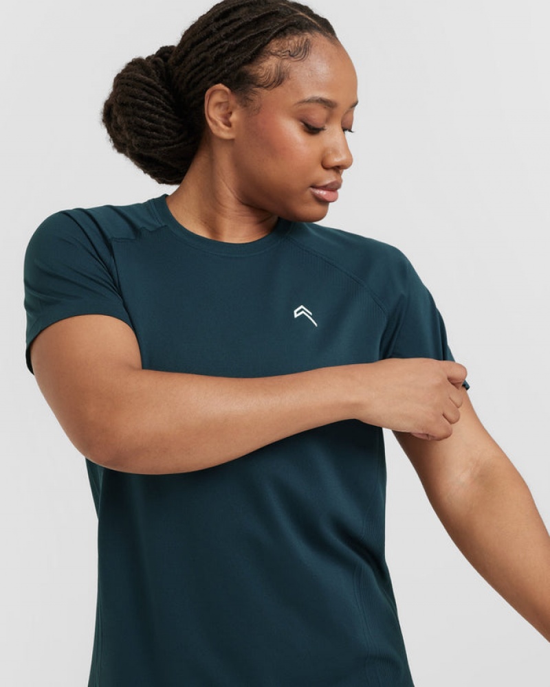 Oner Active Go To Seamless Loose T Shirts Blå | 604-AYZNEX