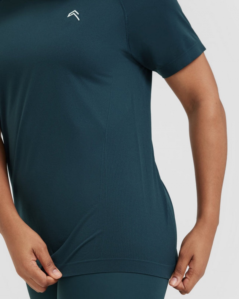 Oner Active Go To Seamless Loose T Shirts Blå | 604-AYZNEX