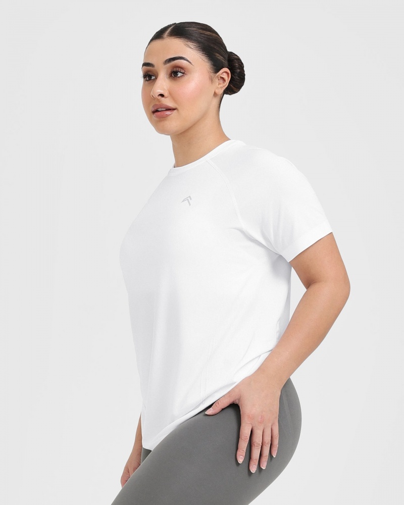 Oner Active Go To Seamless Loose T Shirts Hvide | 210-STXZVA