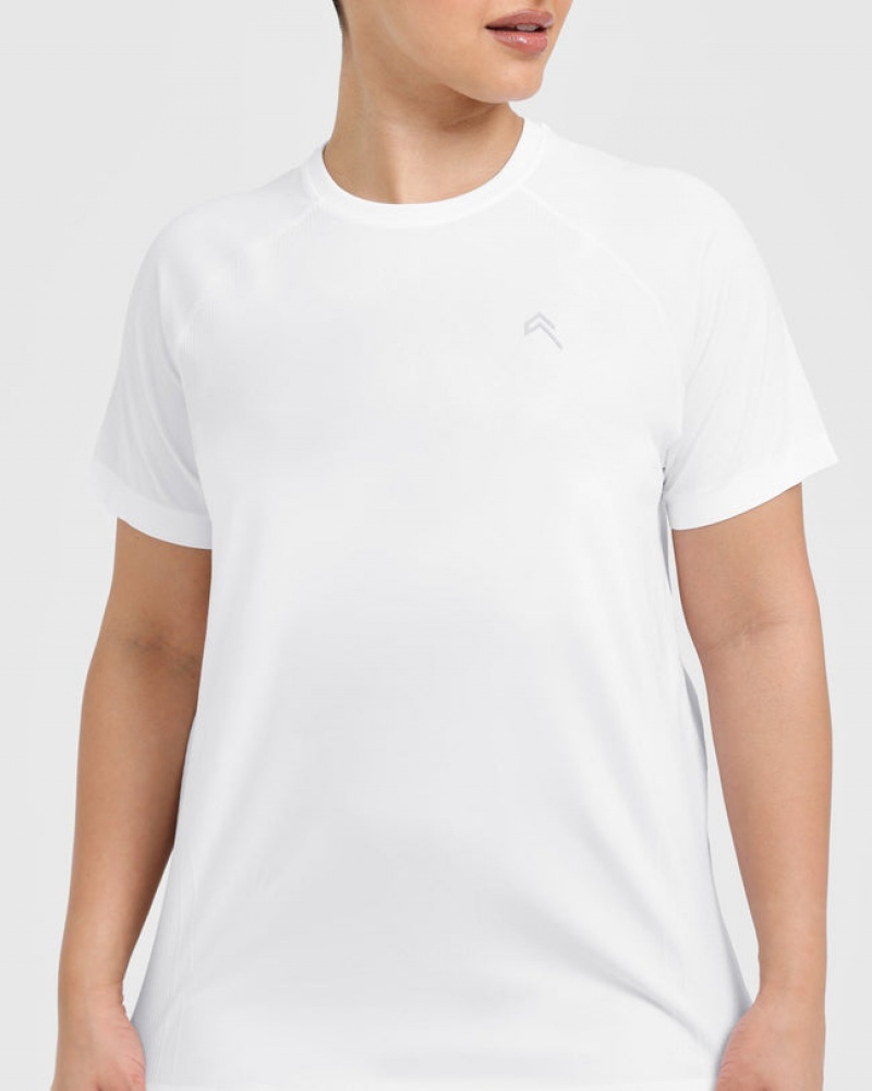 Oner Active Go To Seamless Loose T Shirts Hvide | 210-STXZVA