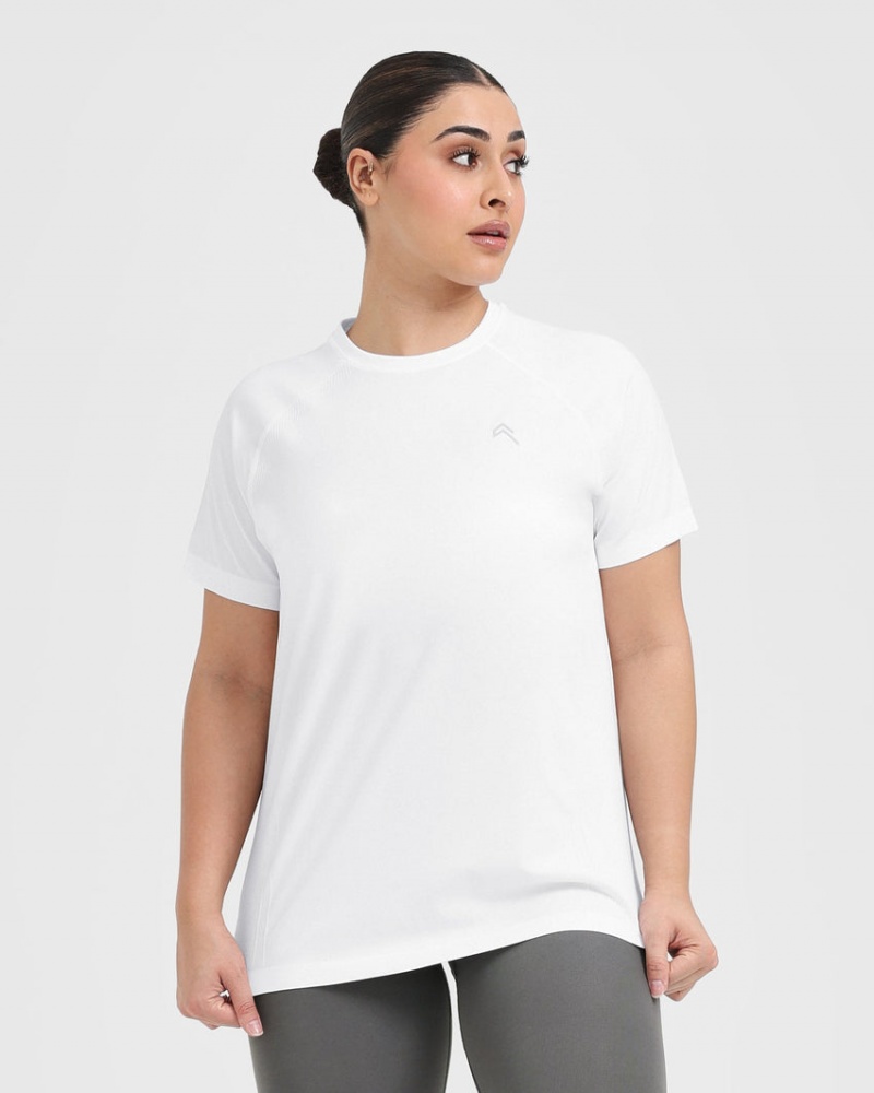 Oner Active Go To Seamless Loose T Shirts Hvide | 210-STXZVA