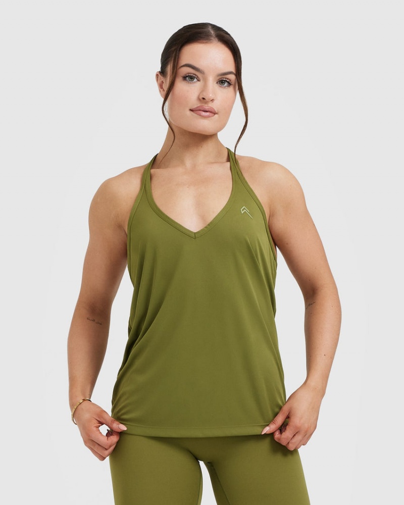 Oner Active Go To Strappy Loose T Shirts Olivengrøn Grøn | 368-HQJZXO