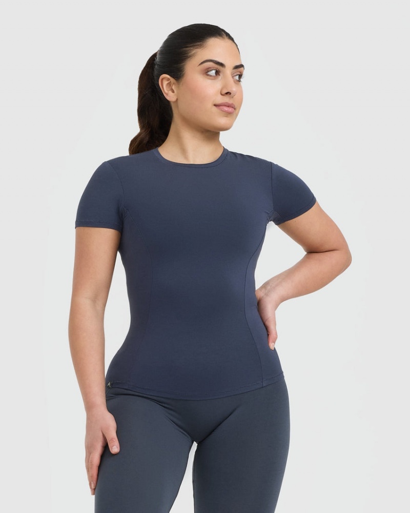 Oner Active Mellow Soft Kort Sleeve T Shirts Blå | 639-ILJEXT