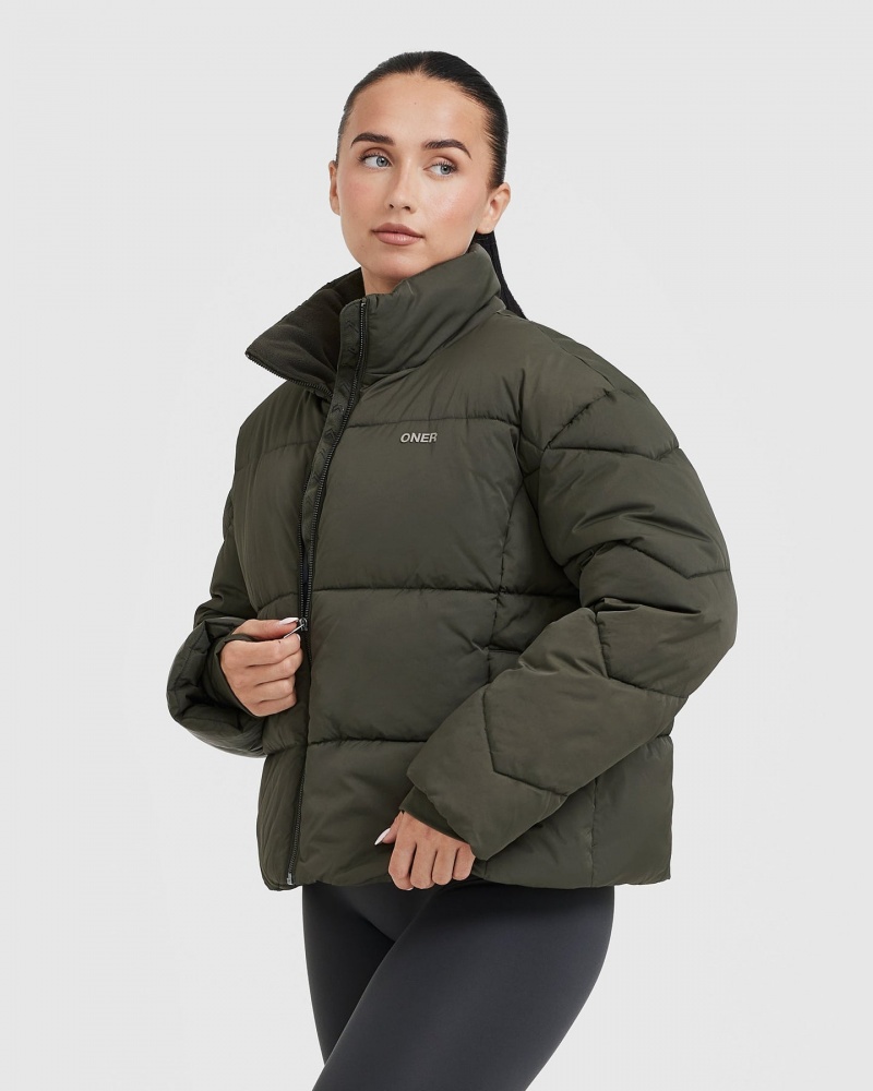 Oner Active Puffer Jakker Khaki | 418-MTBYDG